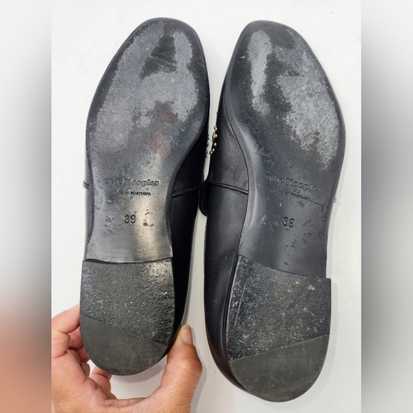 THE KOOPLES Leather Studded Loafers Western Moccasins Flats Black Retro Size 39 - Picture 13 of 16